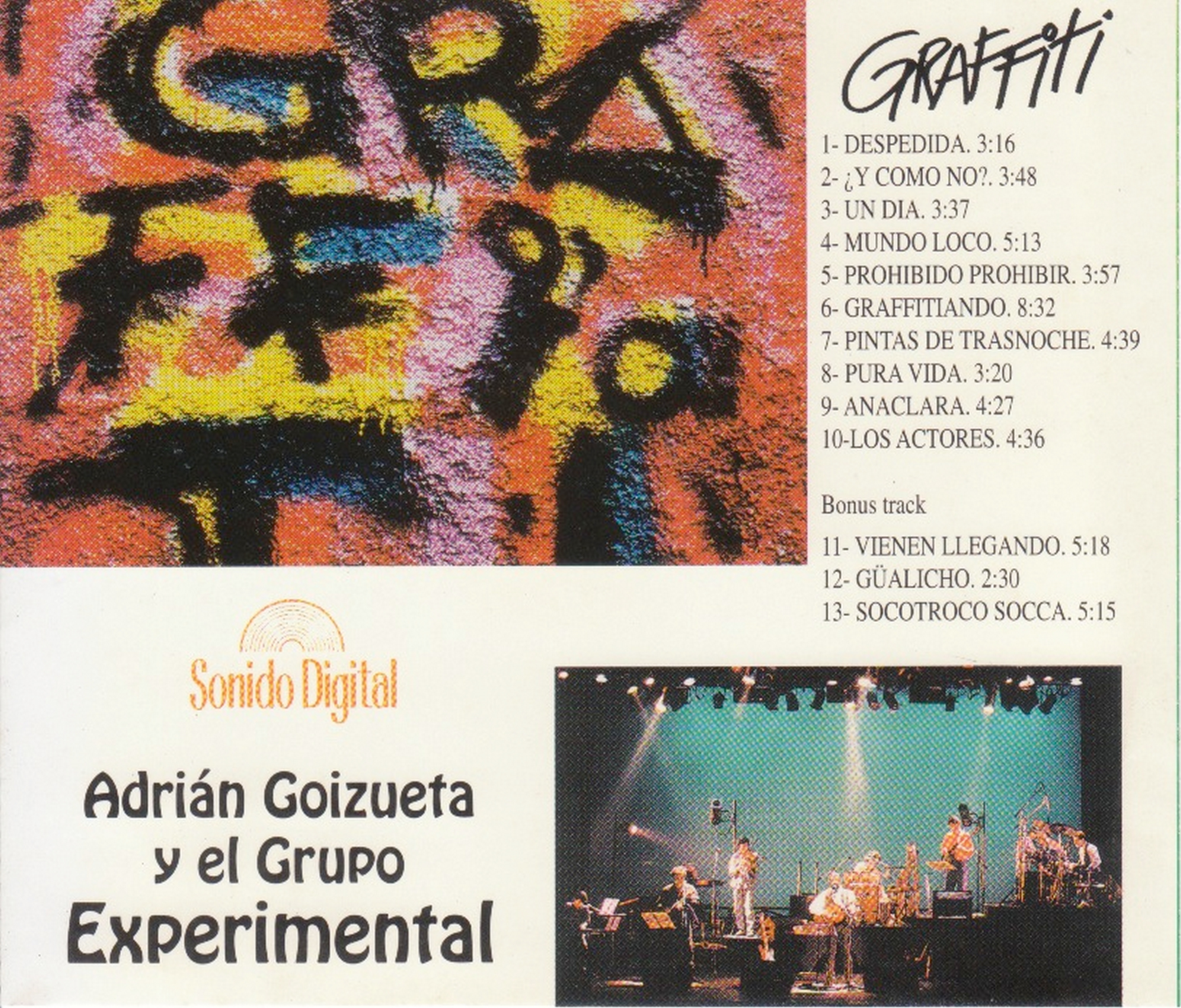 Contratapa de Adrián Goizueta — Graffiti