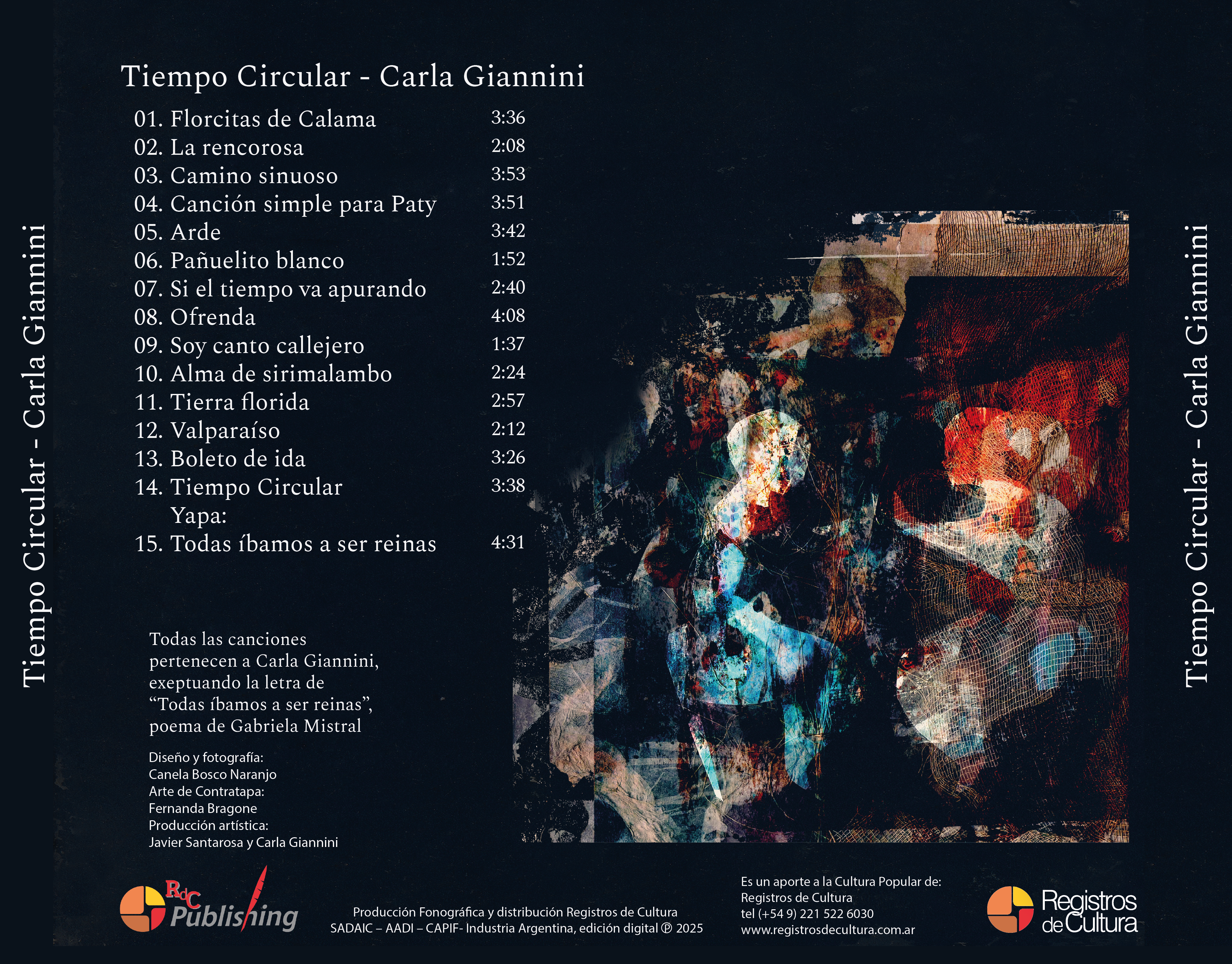 Contratapa de Carla Giannini con Flavio Gauna — Tiempo Circular