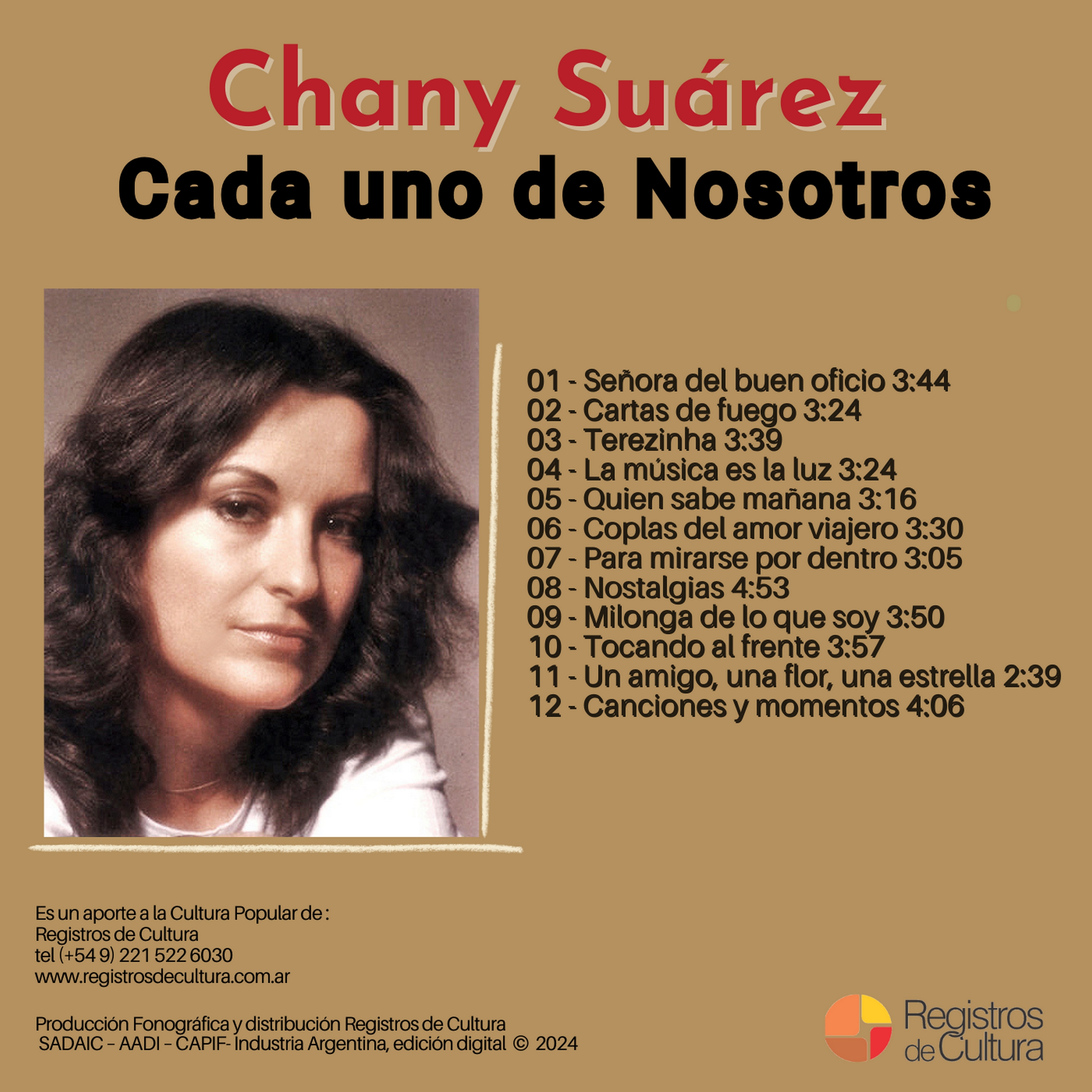 Contratapa de Chany Suarez — Cada uno de nosotros