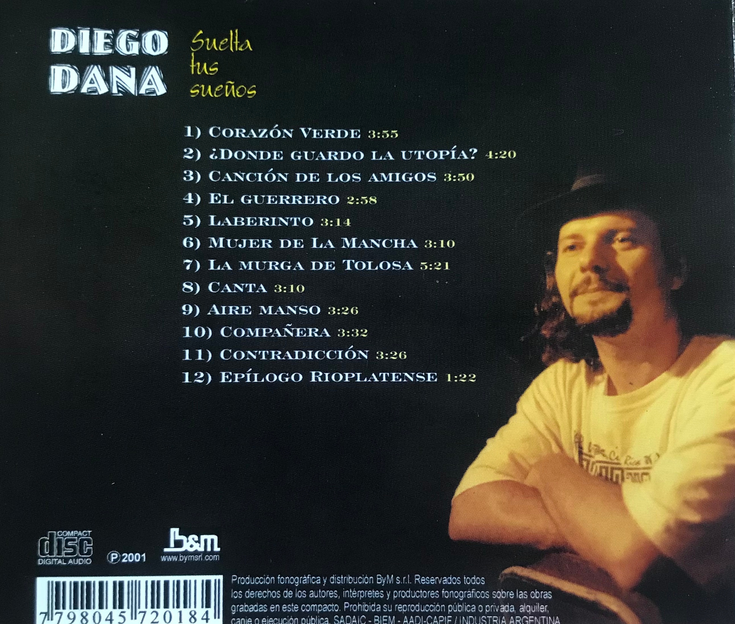 Contratapa de Diego Dana — Suelta Tus Sueños