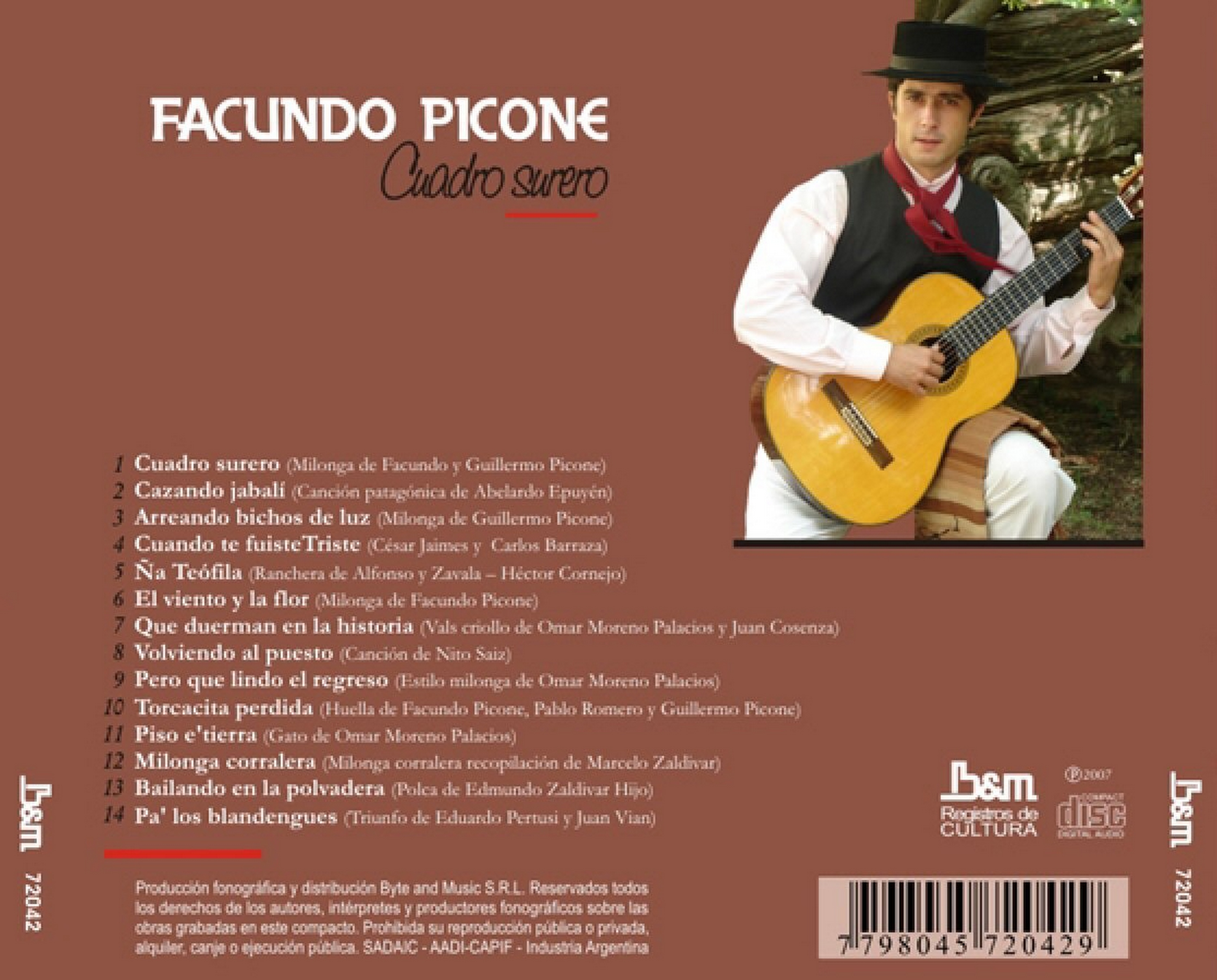 Contratapa de Facundo Picone — Cuadro Surero