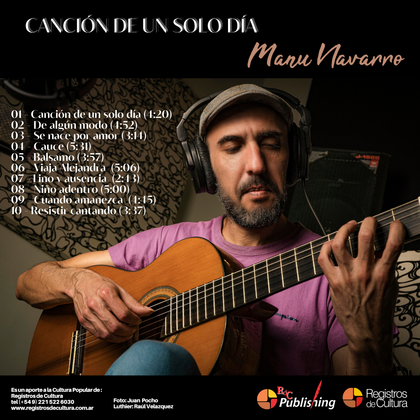 Contratapa de Manu Navarro — Canción De Un Solo Día