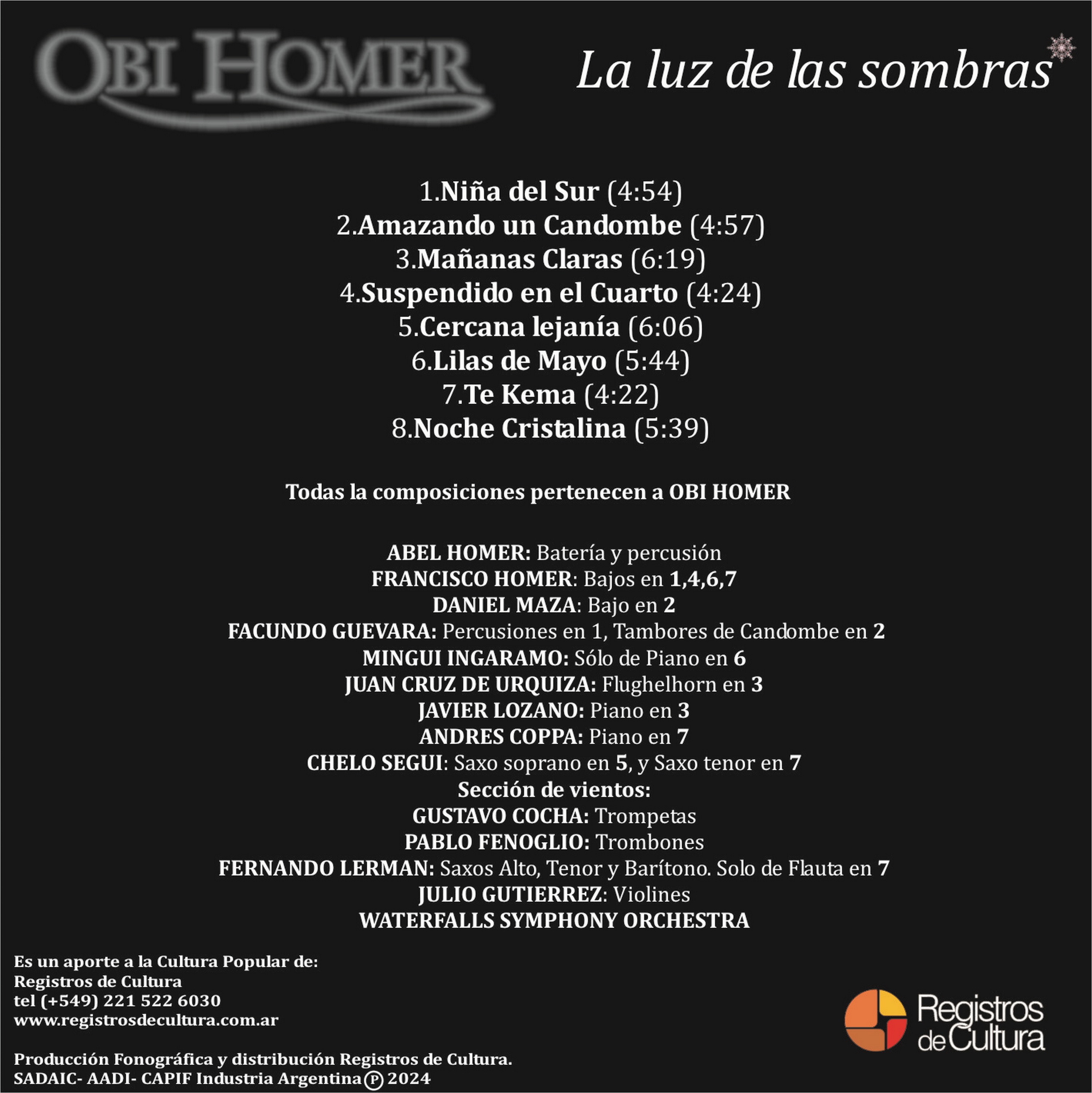 Contratapa de Obi Homer — La luz de las sombras