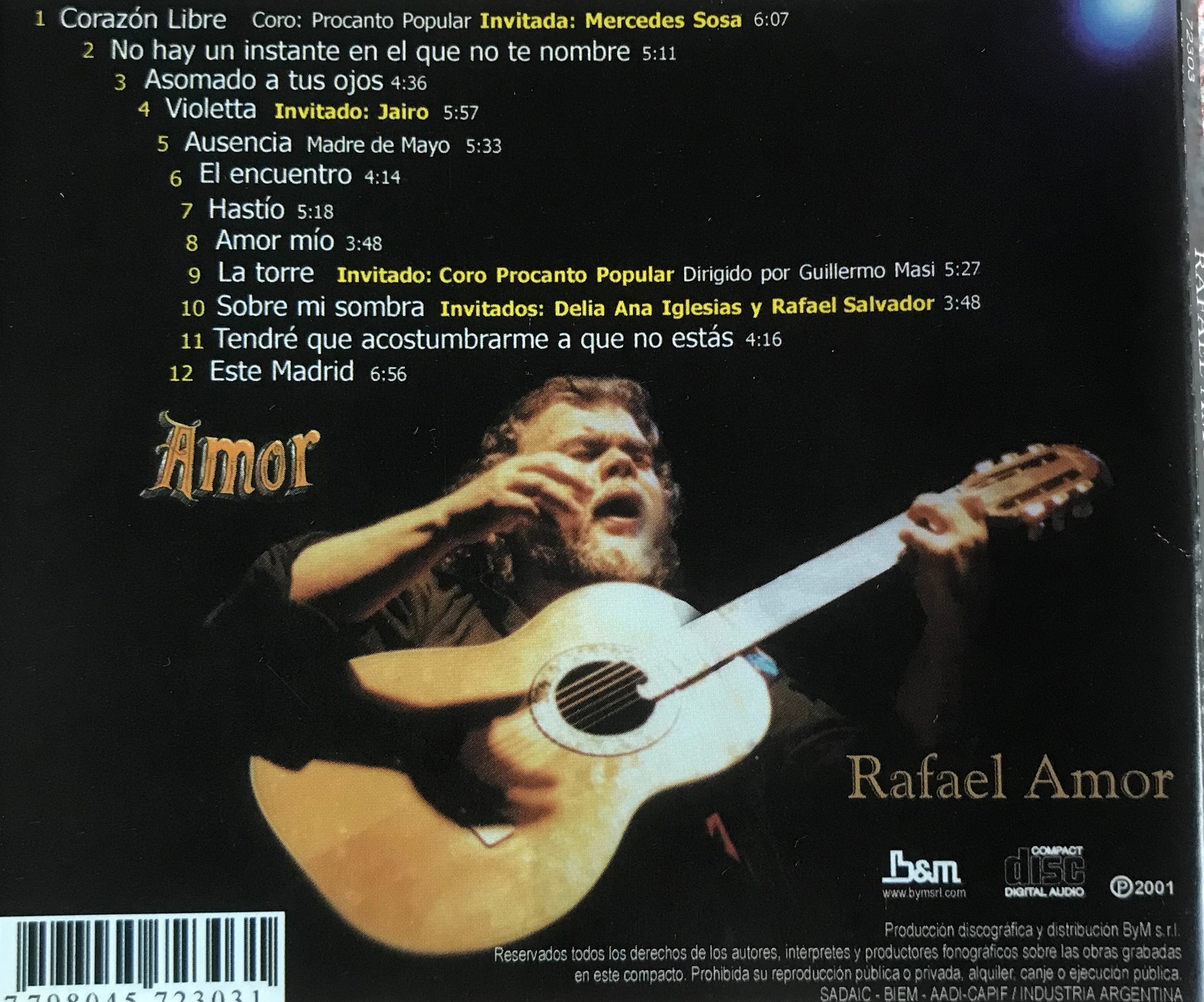 Contratapa de Rafael Amor — Amor